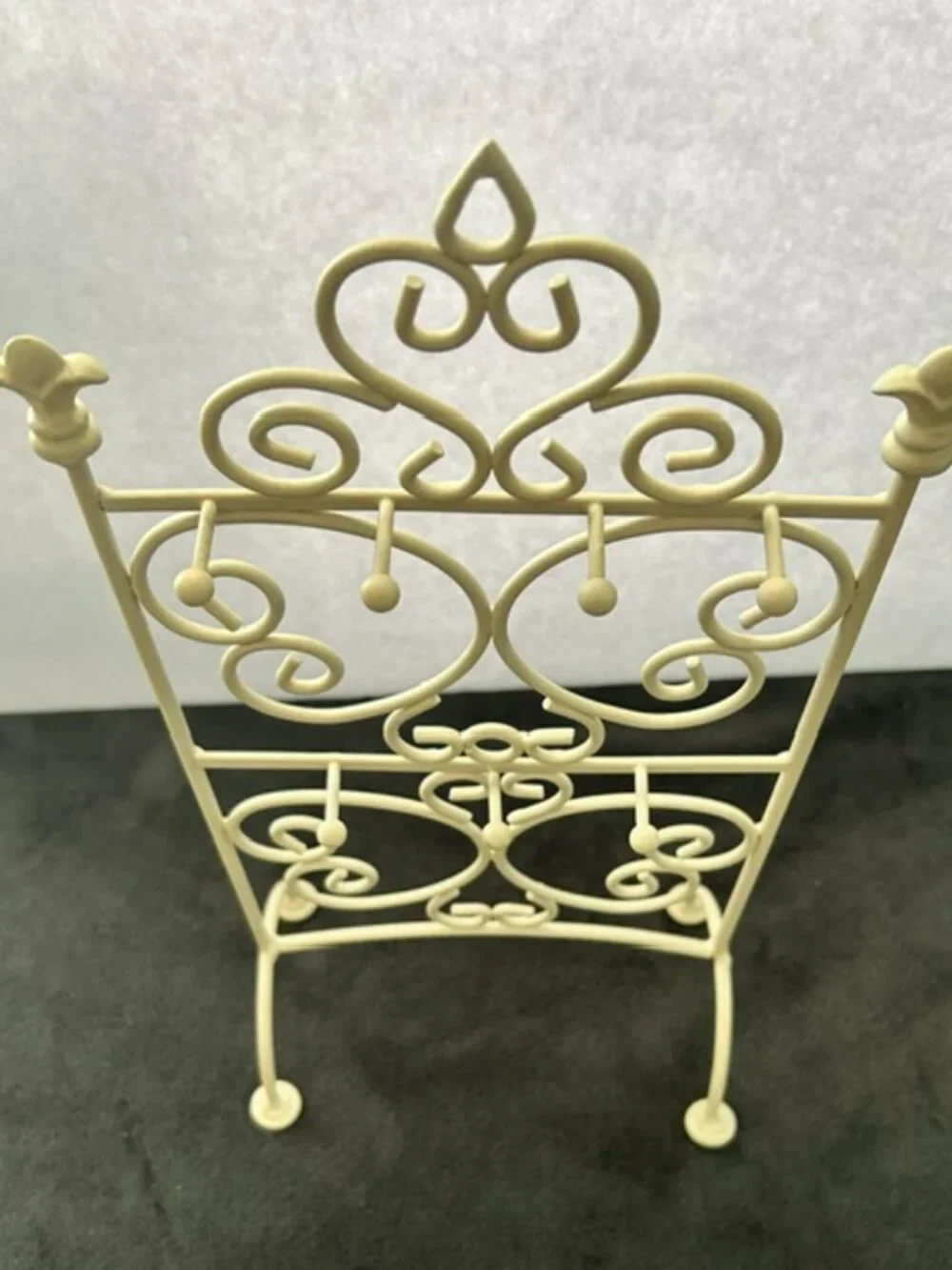 Vintage White Metal Stand for Jewelry or Keys